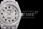 Rolex DateJust 41mm Jumbo SS TWF Roman Scale Full Paved Diamonds Dial and Jubilee Bracelet Super Clone Watch - Image 4