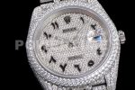 Rolex DateJust 41mm Jumbo SS TWF Roman Scale Full Paved Diamonds Dial and Jubilee Bracelet Super Clone Watch - Image 5