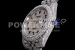 Rolex DateJust 41mm Jumbo SS TWF Roman Scale Full Paved Diamonds Dial and Jubilee Bracelet Super Clone Watch - Image 10