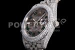 Rolex DateJust 41mm White Diamond Bezel SS TWF Best Edition Gray Dial Green Roman Markers SS Jubilee Bracelet Super Clone Watch - Image 10
