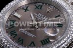 Rolex DateJust 41mm White Diamond Bezel SS TWF Best Edition Gray Dial Green Roman Markers SS Jubilee Bracelet Super Clone Watch - Image 7