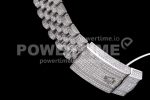 Rolex DateJust 41mm White Diamond Bezel SS TWF Best Edition Gray Dial Green Roman Markers SS Jubilee Bracelet Super Clone Watch - Image 14