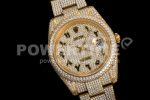 Rolex DateJust 41mm Jumbo YG TWF Roman Scale Full Paved Diamonds Dial and Bracelet Super Clone Watch - Image 3