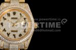Rolex DateJust 41mm Jumbo YG TWF Roman Scale Full Paved Diamonds Dial and Bracelet Super Clone Watch - Image 5