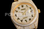 Rolex DateJust 41mm Jumbo YG TWF Roman Scale Full Paved Diamonds Dial and Bracelet Super Clone Watch - Image 6