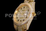 Rolex DateJust 41mm Jumbo YG TWF Roman Scale Full Paved Diamonds Dial and Bracelet Super Clone Watch - Image 9
