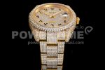 Rolex DateJust 41mm Jumbo YG TWF Roman Scale Full Paved Diamonds Dial and Bracelet Super Clone Watch - Image 8