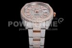 Rolex DateJust 41mm Jumbo SS/RG TWF Full Paved Diamonds Dial and Bracelet Super Clone Watch - Image 8