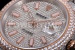 Rolex DateJust 41mm Jumbo SS/RG TWF Full Paved Diamonds Dial and Bracelet Super Clone Watch - Image 7