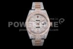 Rolex DateJust 41mm Jumbo SS/RG TWF Full Paved Diamonds Dial and Bracelet Super Clone Watch