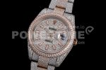 Rolex DateJust 41mm Jumbo SS/RG TWF Full Paved Diamonds Dial and Bracelet Super Clone Watch - Image 4