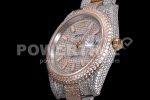 Rolex DateJust 41mm Jumbo SS/RG TWF Full Paved Diamonds Dial and Bracelet Super Clone Watch - Image 9