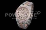 Rolex DateJust 41mm Jumbo SS/RG TWF Roman Scale Full Paved Diamonds Dial and Bracelet Super Clone Watch - Image 2