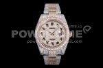 Rolex DateJust 41mm Jumbo SS/RG TWF Roman Scale Full Paved Diamonds Dial and Bracelet Super Clone Watch