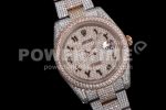 Rolex DateJust 41mm Jumbo SS/RG TWF Roman Scale Full Paved Diamonds Dial and Bracelet Super Clone Watch - Image 3