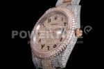 Rolex DateJust 41mm Jumbo SS/RG TWF Roman Scale Full Paved Diamonds Dial and Bracelet Super Clone Watch - Image 9