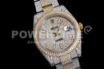Rolex DateJust 41mm Jumbo SS/YG TWF Full Paved Diamonds Dial and Bracelet Super Clone Watch - Image 3