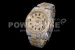 Rolex DateJust 41mm Jumbo SS/YG TWF Roman Scale Full Paved Diamonds Dial and Bracelet Super Clone Watch - Image 2
