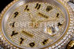 Rolex DateJust 41mm Jumbo SS/YG TWF Roman Scale Full Paved Diamonds Dial and Bracelet Super Clone Watch - Image 7