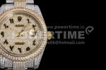 Rolex DateJust 41mm Jumbo SS/YG TWF Roman Scale Full Paved Diamonds Dial and Bracelet Super Clone Watch - Image 5