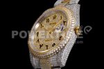 Rolex DateJust 41mm Jumbo SS/YG TWF Roman Scale Full Paved Diamonds Dial and Bracelet Super Clone Watch - Image 9
