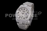 Rolex DateJust 41mm Jumbo SS TWF Roman Scale Full Paved Diamonds Dial and Bracelet Super Clone Watch - Image 2