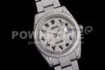 Rolex DateJust 41mm Jumbo SS TWF Roman Scale Full Paved Diamonds Dial and Bracelet Super Clone Watch - Image 3