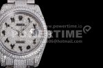 Rolex DateJust 41mm Jumbo SS TWF Roman Scale Full Paved Diamonds Dial and Bracelet Super Clone Watch - Image 5