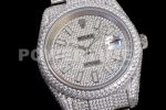 Rolex DateJust 41mm Jumbo SS TWF Full Paved Diamonds Dial and Bracelet Super Clone Watch - Image 6