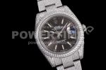 Rolex DateJust 41mm White Diamond Bezel SS TWF Best Edition Grey Dial SS Bracelet Super Clone Watch - Image 3