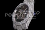 Rolex DateJust 41mm White Diamond Bezel SS TWF Best Edition Gray Dial Green Roman Markers SS Bracelet Super Clone Watch - Image 10