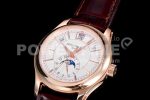 Patek Philippe Complications 5205R RG GRF Best Edition White Dial on Brown Leather Strap A324 Super Clone Watch - Image 3