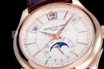 Patek Philippe Complications 5205R RG GRF Best Edition White Dial on Brown Leather Strap A324 Super Clone Watch - Image 5