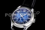 Patek Philippe Annual Calendar 5205G GRF Best Edition Blue Dial on Black Leather Strap A324 Super Clone Watch - Image 3