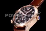 Patek Philippe Calatrava 5524R Pilot Travel Time RG GRF Brown Dial on Brown Leather Strap MIYOTA 9015 Super Clone Watch - Image 6