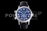 Patek Philippe Calatrava 5524G Pilot Travel Time GRF Blue Dial on Black Leather Strap MIYOTA 9015 Super Clone Watch