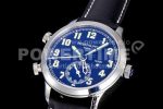 Patek Philippe Calatrava 5524G Pilot Travel Time GRF Blue Dial on Black Leather Strap MIYOTA 9015 Super Clone Watch - Image 3