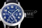 Patek Philippe Calatrava 5524G Pilot Travel Time GRF Blue Dial on Black Leather Strap MIYOTA 9015 Super Clone Watch - Image 4