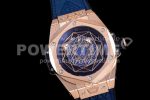 Hublot Big Bang Unico Sang Bleu RG HBF Blue/Gold Skeleton Dial on Blue Gummy Strap HUB1213 Super Clone Watch - Image 2