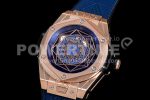 Hublot Big Bang Unico Sang Bleu RG HBF Blue/Gold Skeleton Dial on Blue Gummy Strap HUB1213 Super Clone Watch - Image 3