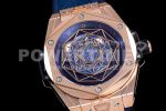Hublot Big Bang Unico Sang Bleu RG HBF Blue/Gold Skeleton Dial on Blue Gummy Strap HUB1213 Super Clone Watch - Image 5