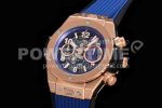 Hublot Big Bang Unico RG ZF 1:1 Best Edition Blue Skeleton Dial on Blue Rubber Strap A1280 Super Clone Watch - Image 3