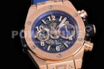 Hublot Big Bang Unico RG ZF 1:1 Best Edition Blue Skeleton Dial on Blue Rubber Strap A1280 Super Clone Watch - Image 5