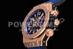 Hublot Big Bang Unico RG ZF 1:1 Best Edition Blue Skeleton Dial on Blue Rubber Strap A1280 Super Clone Watch - Image 6