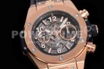 Hublot Big Bang Unico RG ZF 1:1 Best Edition Skeleton Dial on Black Rubber Strap A1280 Super Clone Watch - Image 5