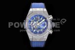 Hublot Big Bang Unico Titanium ZF 1:1 Best Edition Blue Skeleton Dial on Blue Rubber Strap A1280 Super Clone Watch