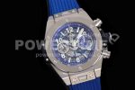 Hublot Big Bang Unico Titanium ZF 1:1 Best Edition Blue Skeleton Dial on Blue Rubber Strap A1280 Super Clone Watch - Image 2