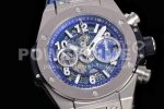 Hublot Big Bang Unico Titanium ZF 1:1 Best Edition Blue Skeleton Dial on Blue Rubber Strap A1280 Super Clone Watch - Image 5