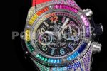 Hublot Big Bang Unico Rainbow King SS 45mm ZF 1:1 Best Edition on Rainbow Gummy Strap A1242 Super Clone Watch - Image 5