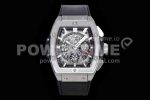 Hublot Spirit of Big Bang SS HBF Best Edition SS Bezel White Dial on Black Gummy Strap A7750 Super Clone Watch